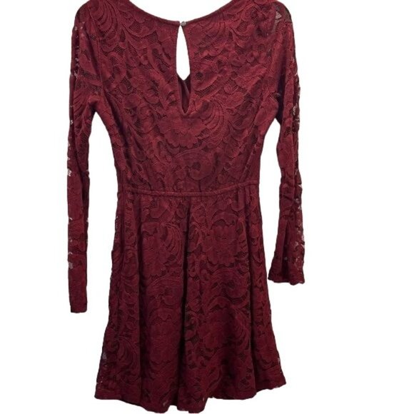 Hollister Dress Womens Size Small Maroon Lace Long Sleeve , New With Tags - Picture 2 of 16